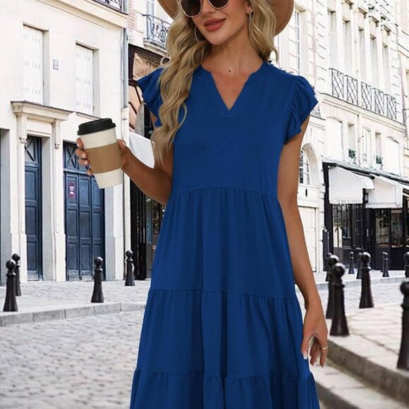 Summer Dresses for Women 2025 Elegant Classy Casual Plus Size Spring Midi Fashio - Picture 5 of 7